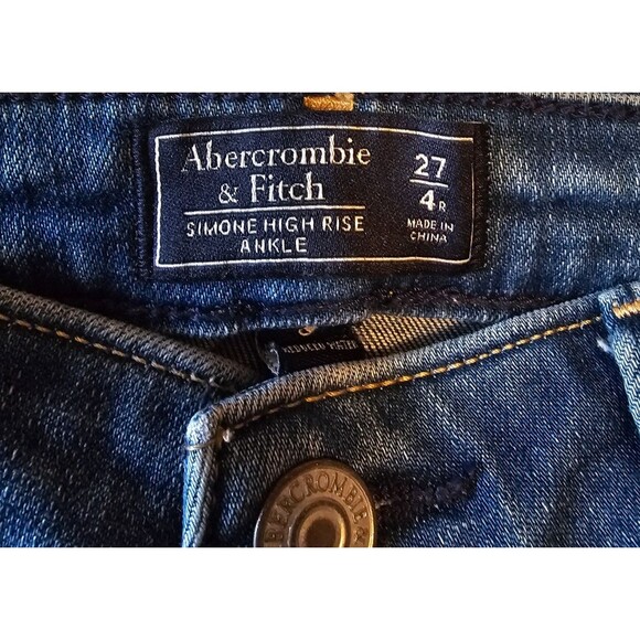 Abercrombie Fitch Simone High Rise Ankle Jeans Floral Embroidery Size 27 - Picture 3 of 3